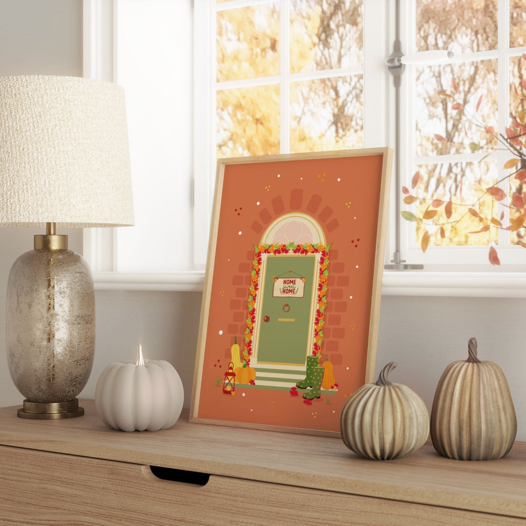 Autumn Home Sweet Home Front Door Print - Colour Your Life Club