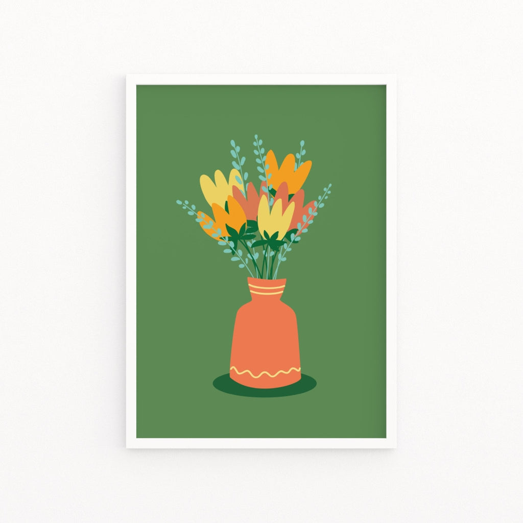 Boho Flowers in Vase Spring Print - Colour Your Life Club