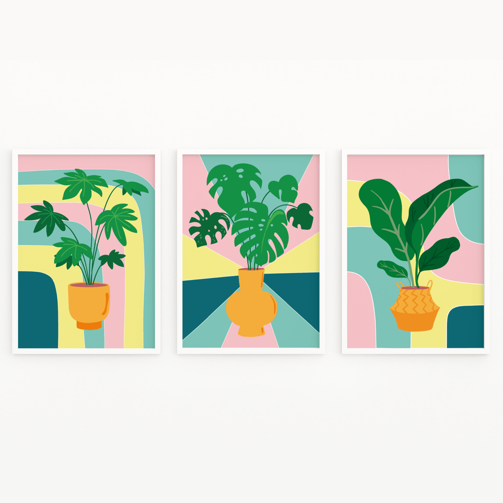 Botanical House Plants Print Set - Colour Your Life Club