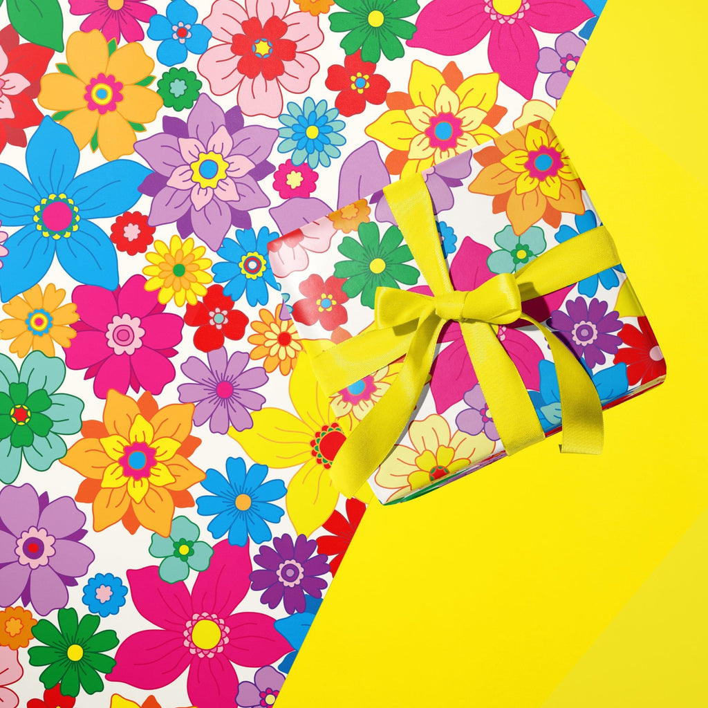 Bright Floral Wrapping Paper - Colour Your Life Club