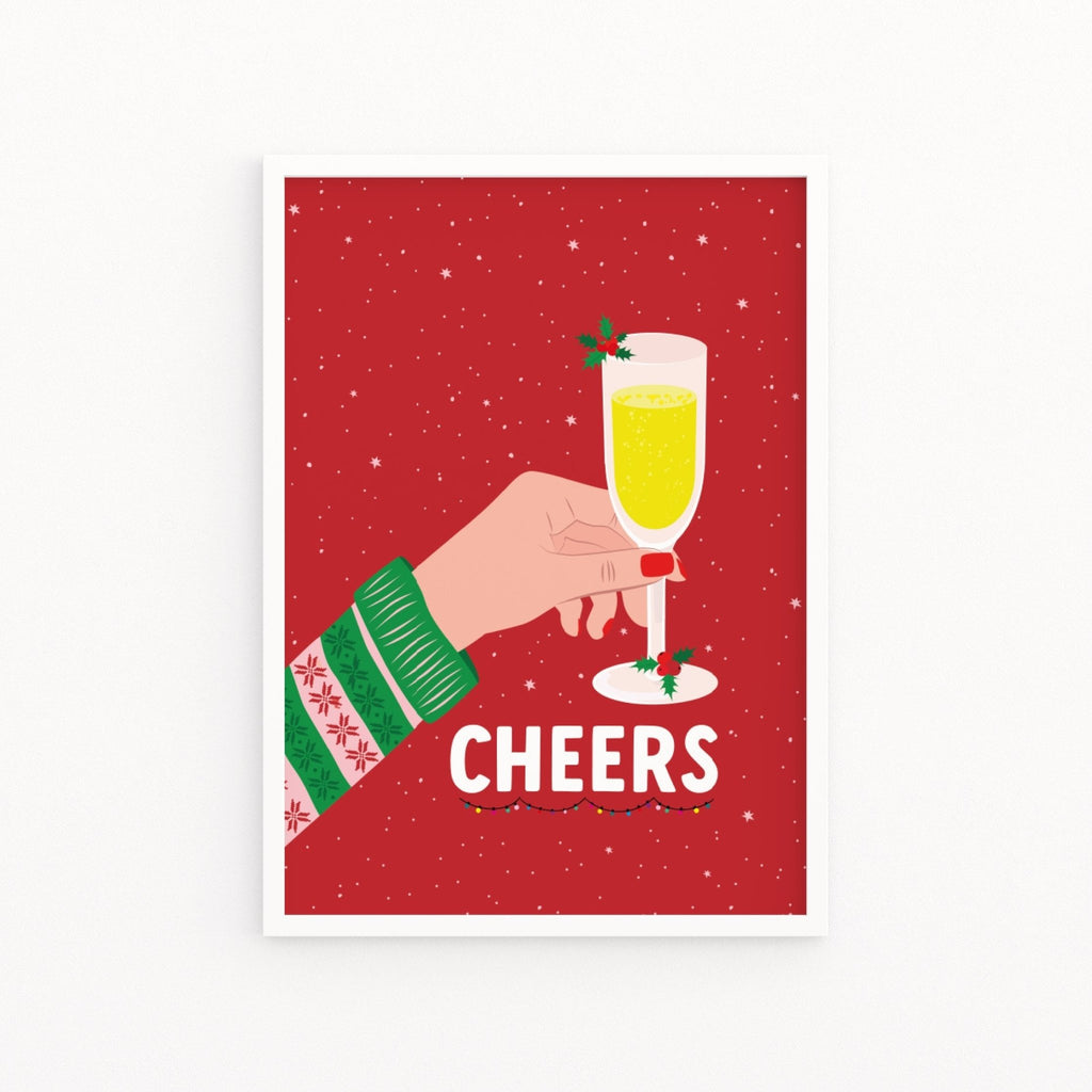 Cheers Christmas Drink Print - Colour Your Life Club