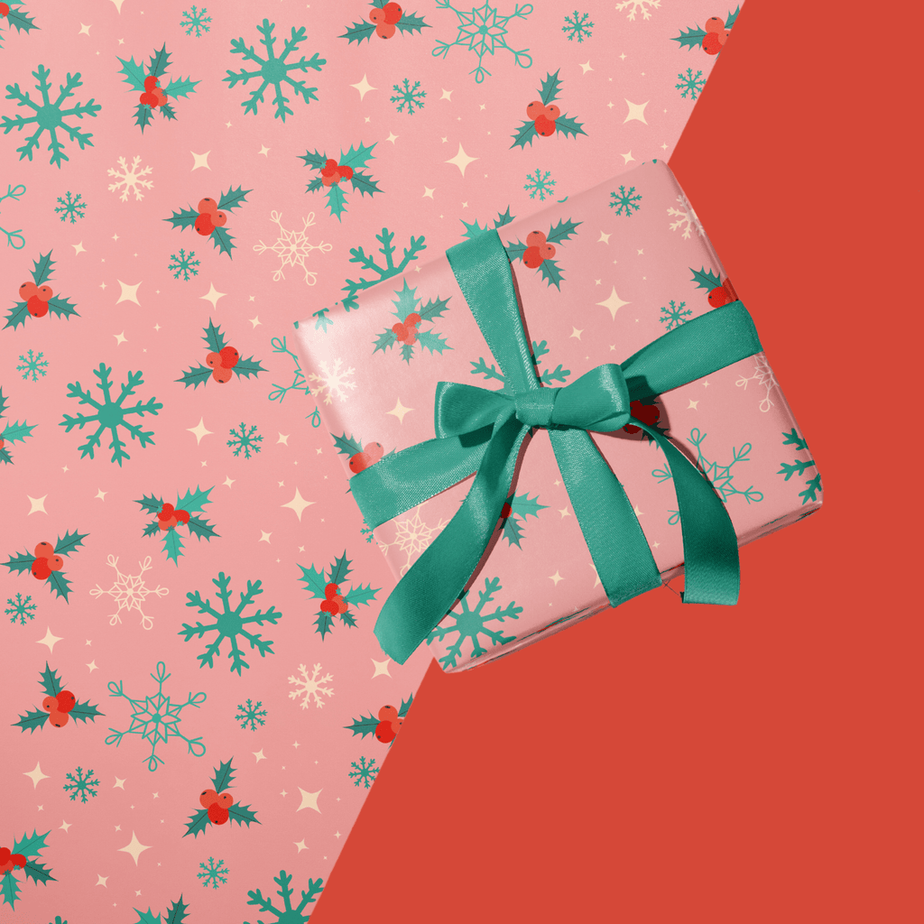 Christmas Snowflakes Wrapping Paper - Colour Your Life Club