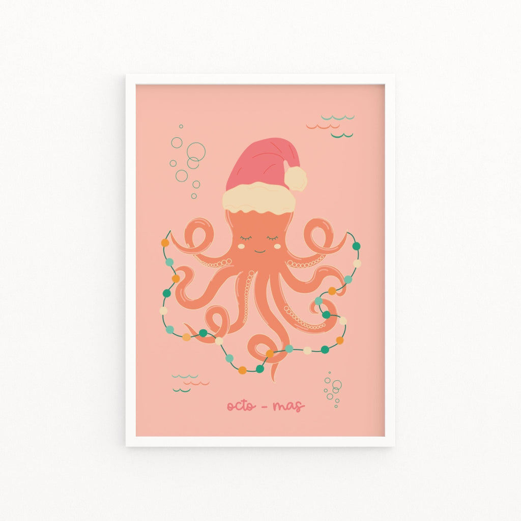 Coastal Christmas Octopus Print - Colour Your Life Club