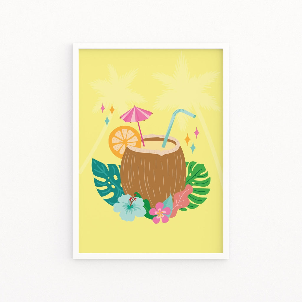 Coconut Cocktail Tropical Summer Print - Colour Your Life Club