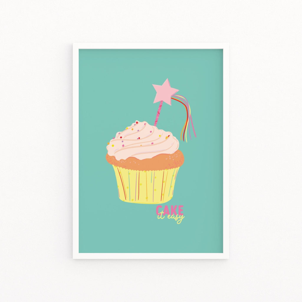 Cupcake Cake it Easy Pastel Blue Print - Colour Your Life Club