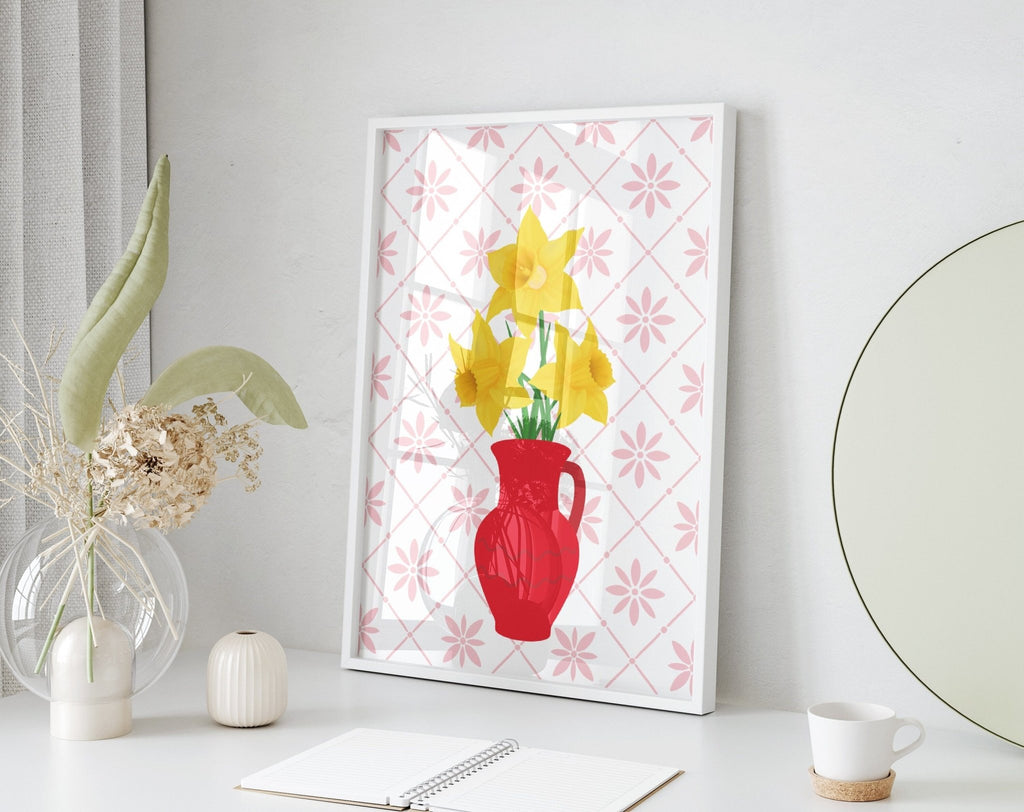 Daffodils in Vase Spring Print - Colour Your Life Club