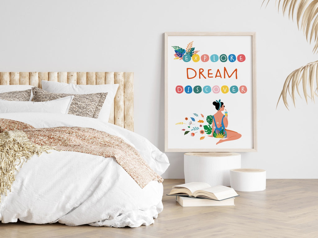 Explore Dream Discover Positive Print - Colour Your Life Club