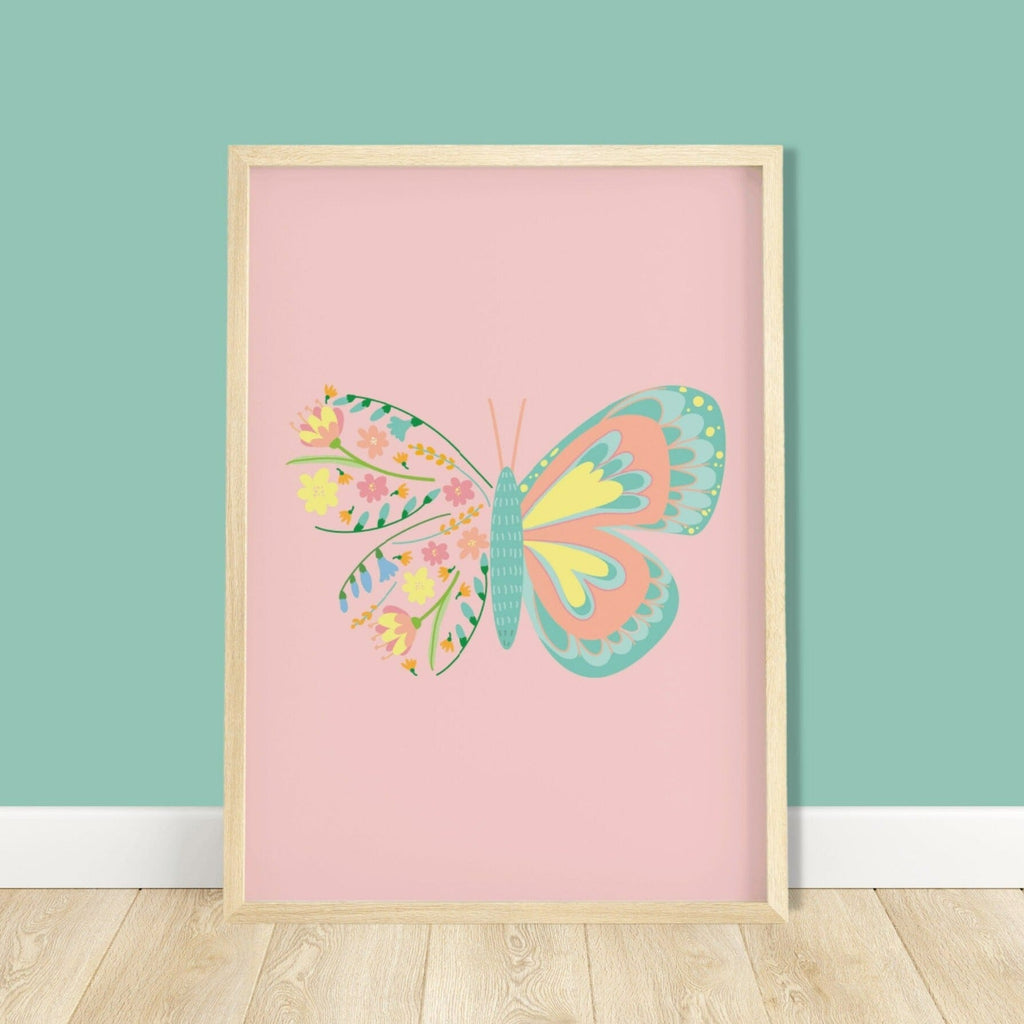 Floral Butterfly Pastel Spring Print - Colour Your Life Club