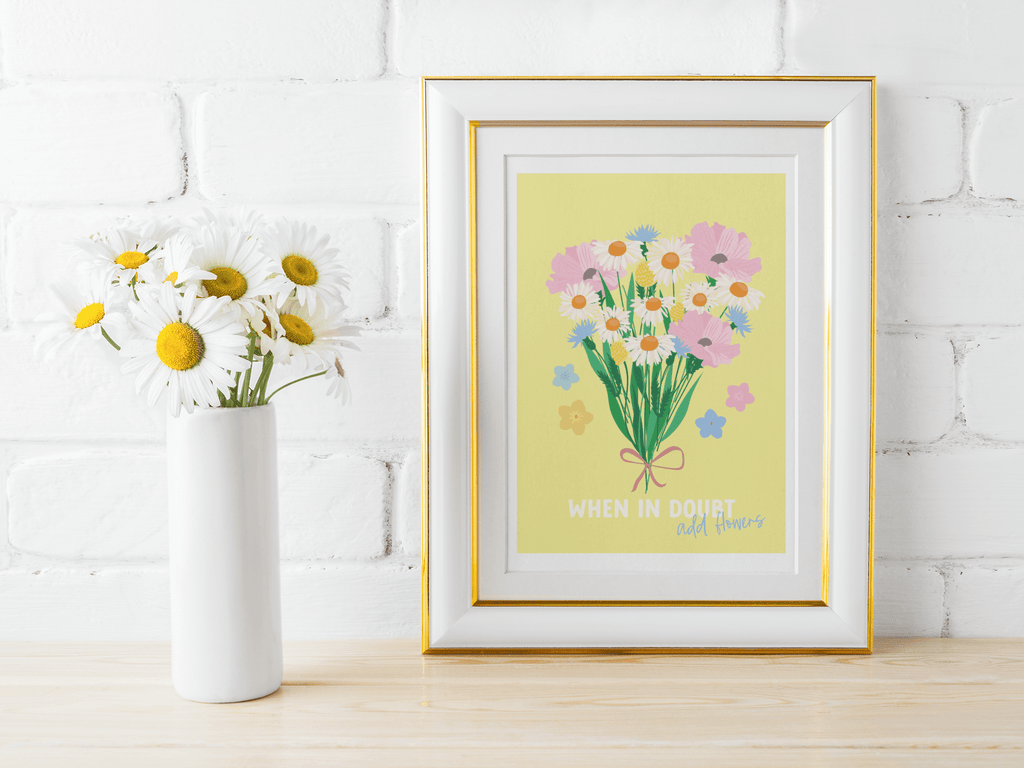 Floral Daisy Bouquet Print - Colour Your Life Club