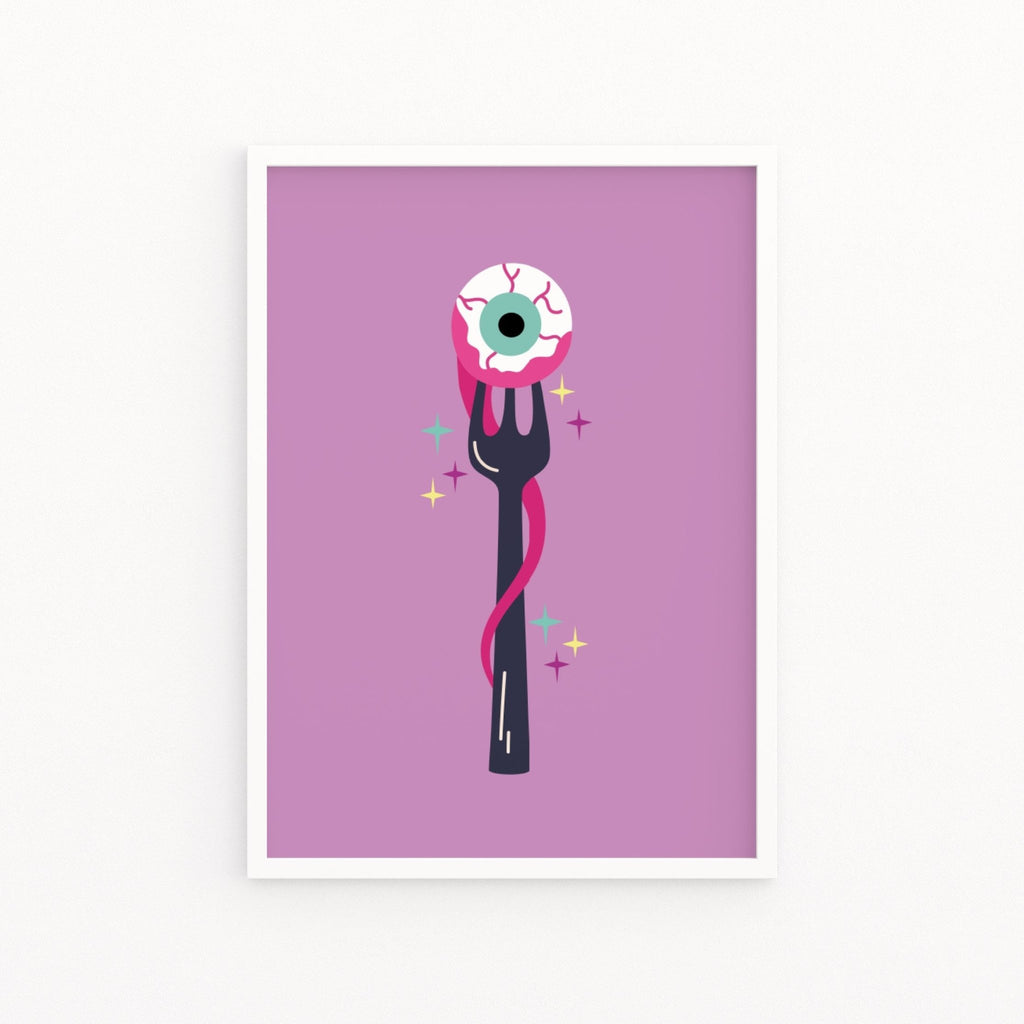 Halloween Eyeball on Fork Print - Colour Your Life Club