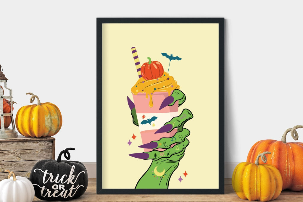 Halloween Witches Pumpkin Spiced Latte Print - Colour Your Life Club