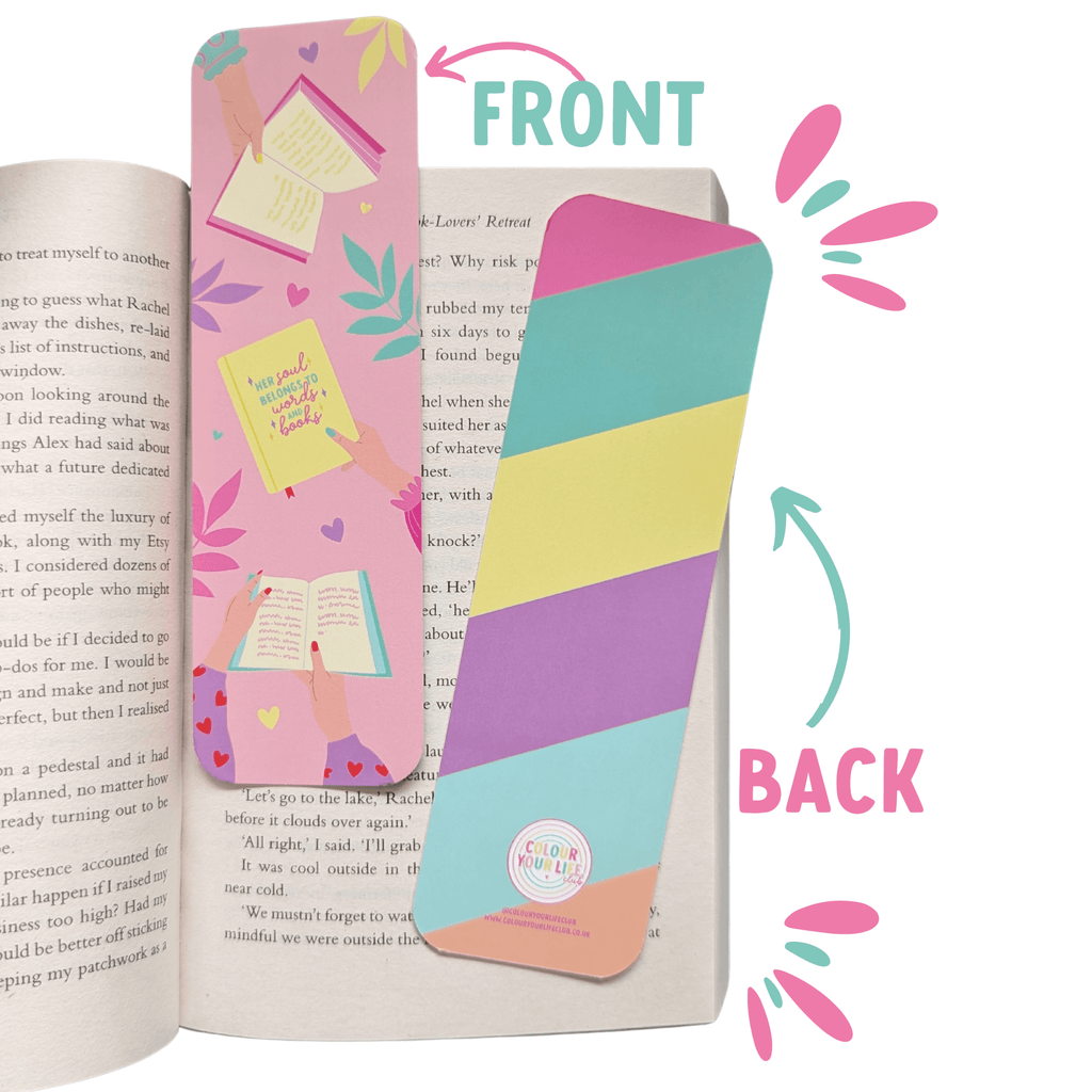 Her Soul Belongs to Words & Books Bookmark - Colour Your Life Club