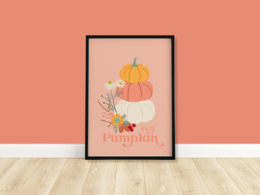 Hey Pumpkin Boho Autumn Art Print | UNFRAMED A5 A4 A3 - Colour Your Life Club