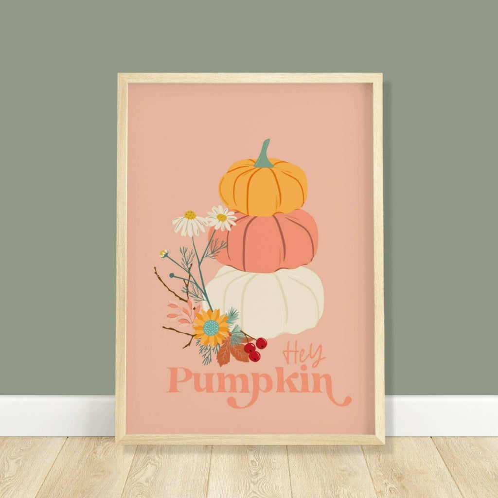 Hey Pumpkin Boho Autumn Art Print | UNFRAMED A5 A4 A3 - Colour Your Life Club