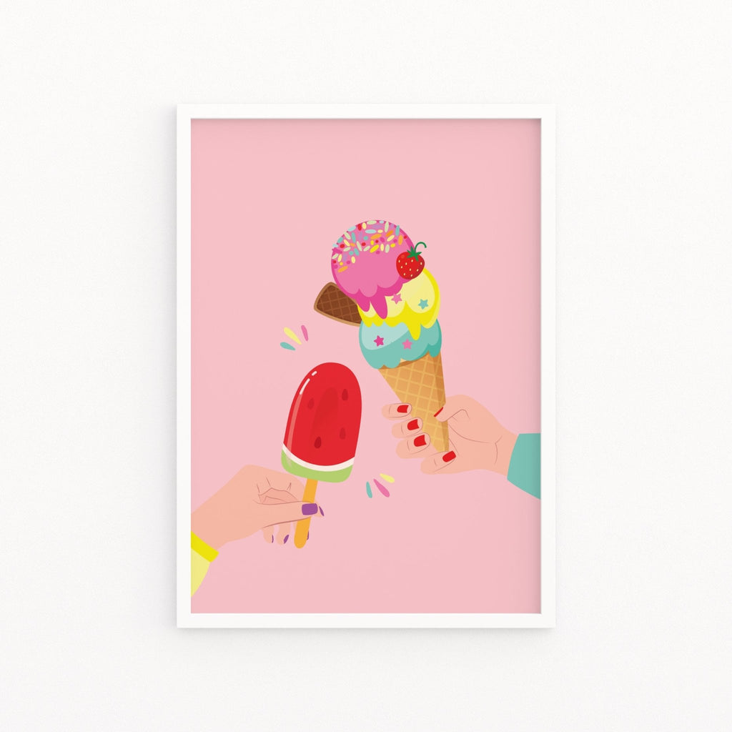 Ice Cream & Watermelon Lolly Cheers Print - Colour Your Life Club
