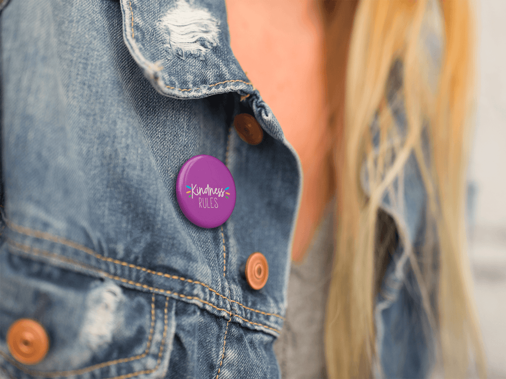 Kindness Rules Button Badge - Colour Your Life Club