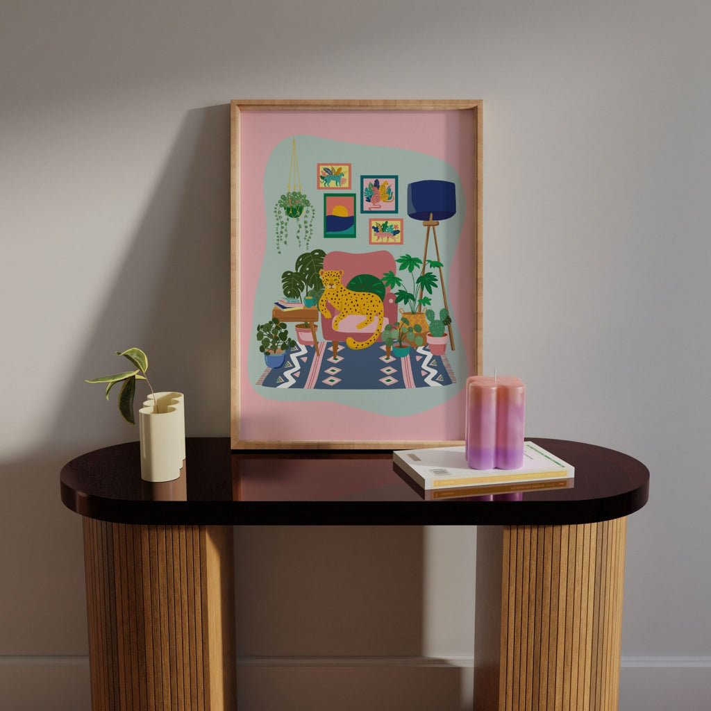 Leopard Comfy Chair Pastel Print - Colour Your Life Club