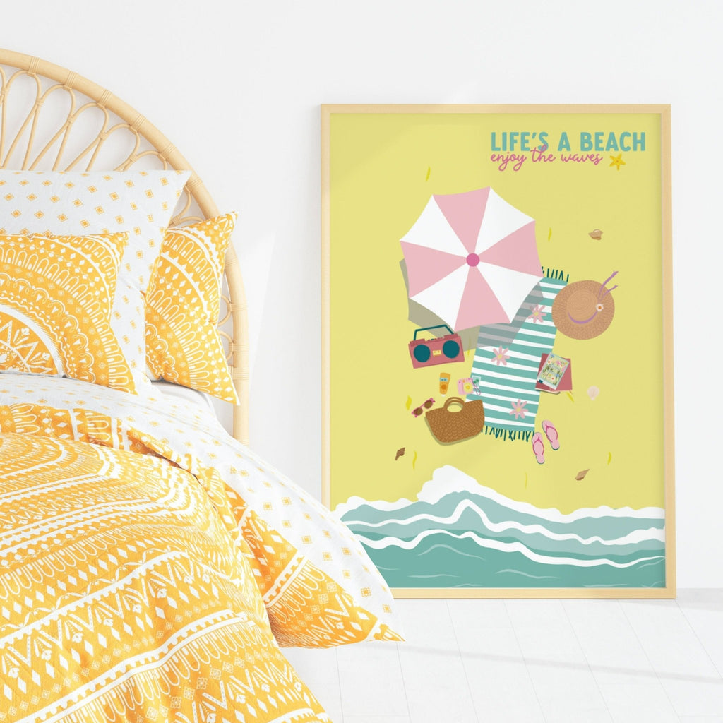 Lifes a Beach Pun Summer Print - Colour Your Life Club