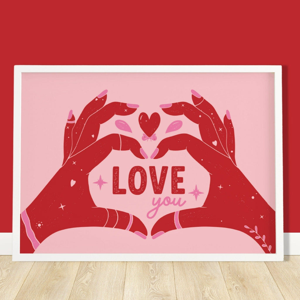 Love You Heart Hands Horizontal Print - Colour Your Life Club