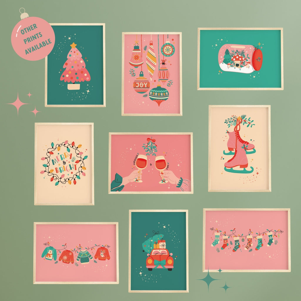 Merry & Bright Christmas Print - Colour Your Life Club