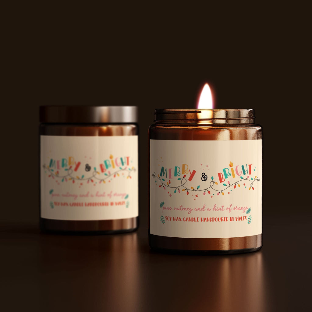 Merry & Bright Soy Wax Candle - Colour Your Life Club
