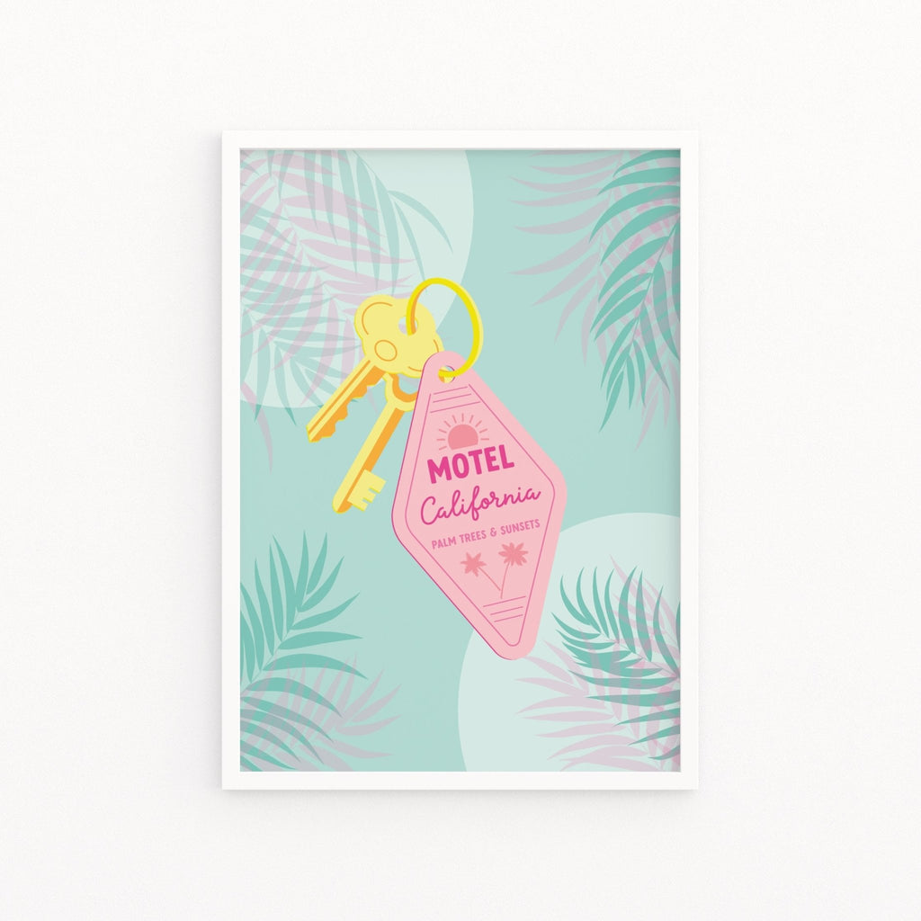 Motel California Retro Keychain Summer Print - Colour Your Life Club