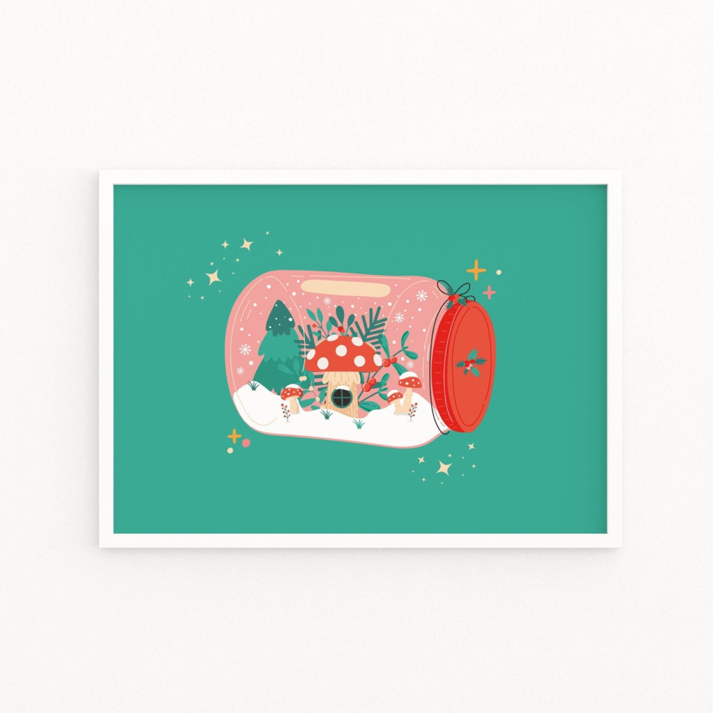 Mushroom Snow Globe Print - Colour Your Life Club
