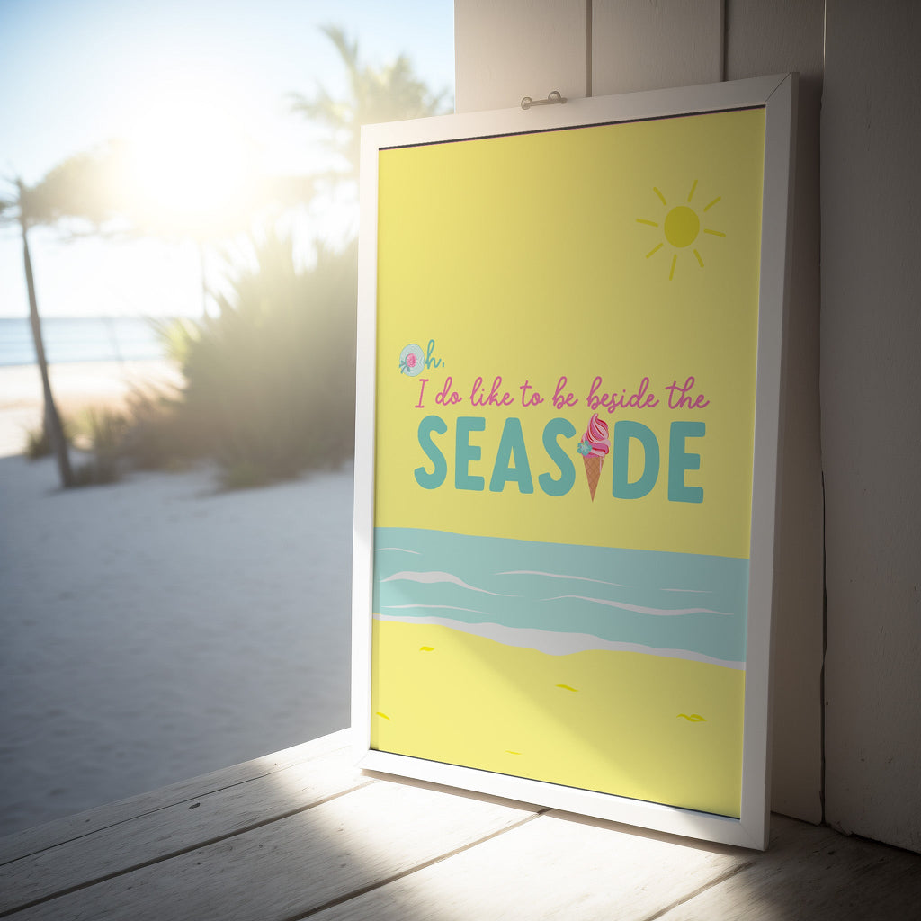Oh I Do Like to be Beside the Seaside Summer Print - Colour Your Life Club