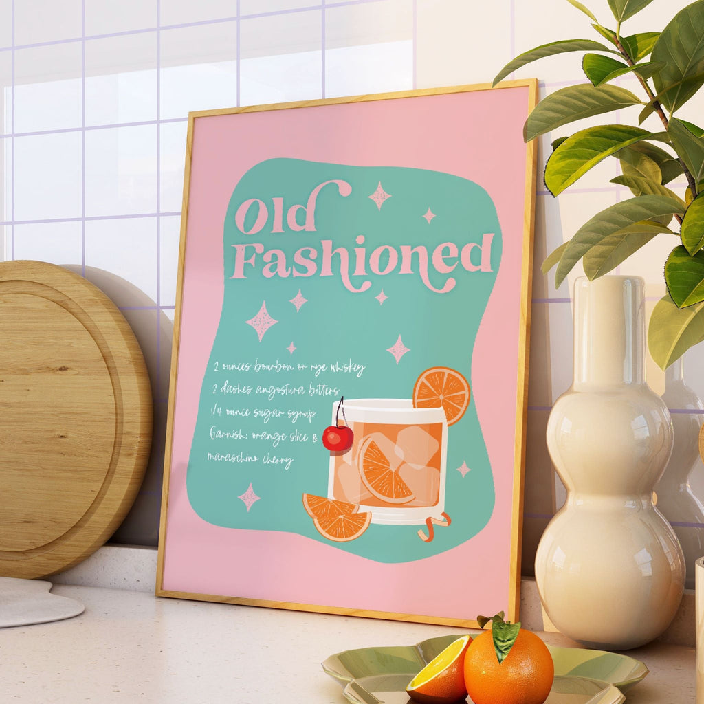 Old Fashioned Cocktail Print - Colour Your Life Club