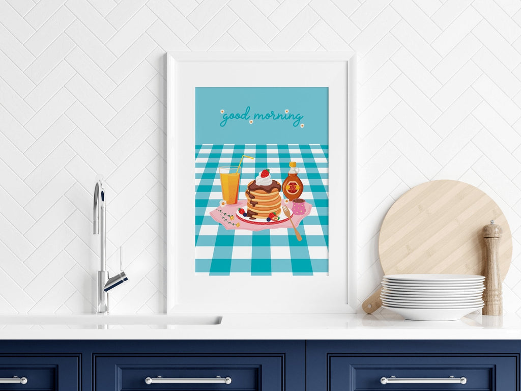 Pancakes Good Morning Breakfast Print - Colour Your Life Club