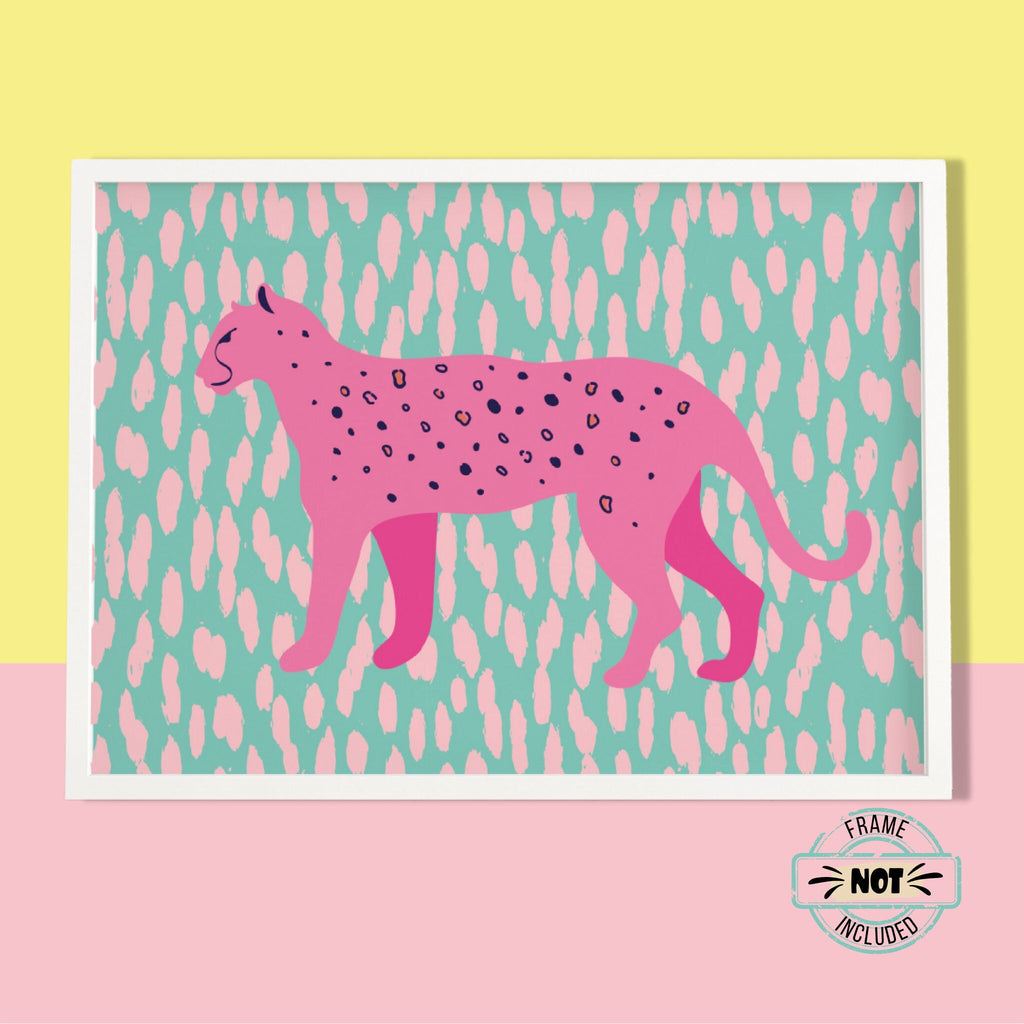 Pastel Leopard Print | Horizontal UNFRAMED A5 A4 A3 - Colour Your Life Club