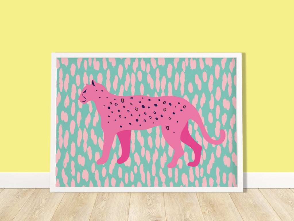 Pastel Leopard Print | Horizontal UNFRAMED A5 A4 A3 - Colour Your Life Club