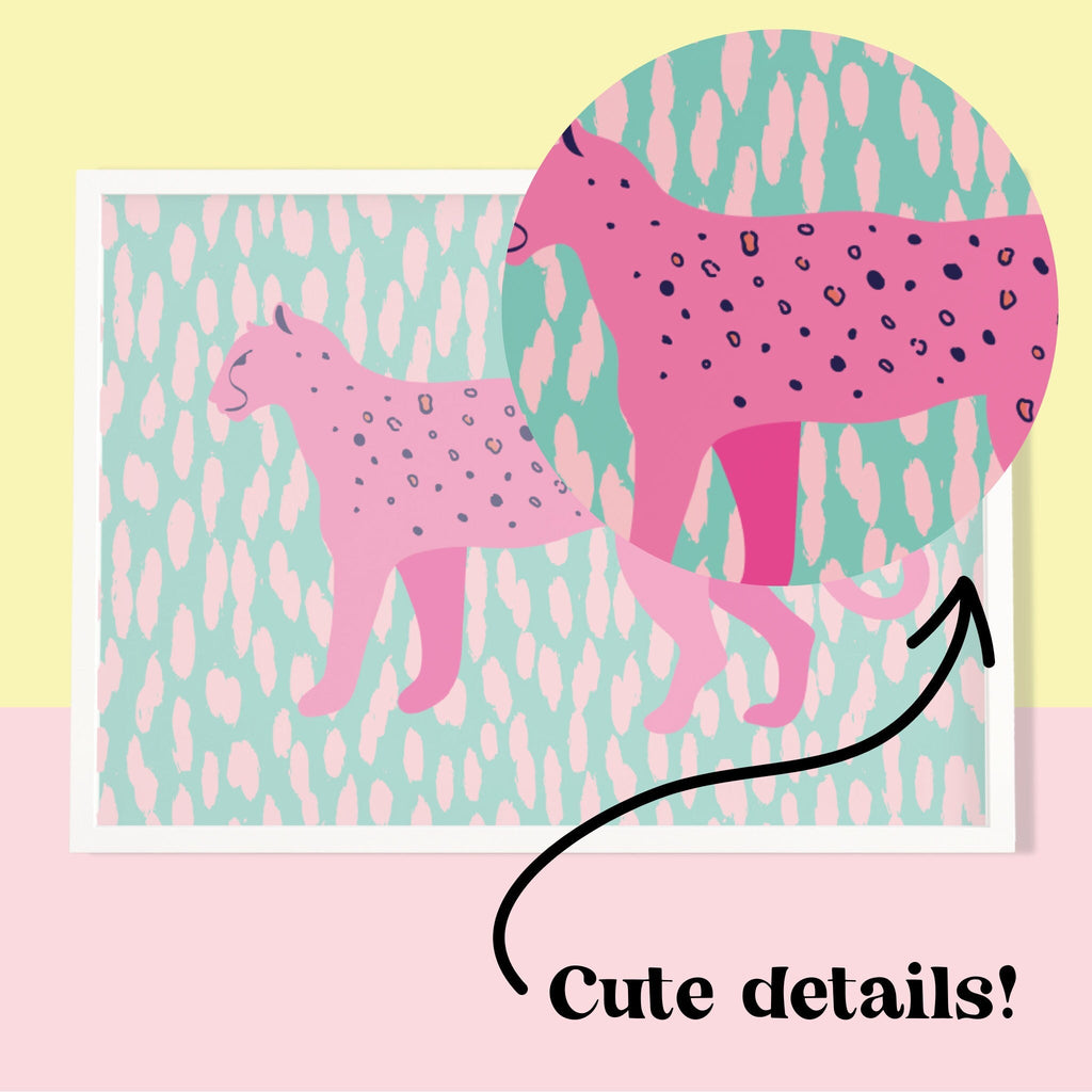 Pastel Leopard Print | Horizontal UNFRAMED A5 A4 A3 - Colour Your Life Club