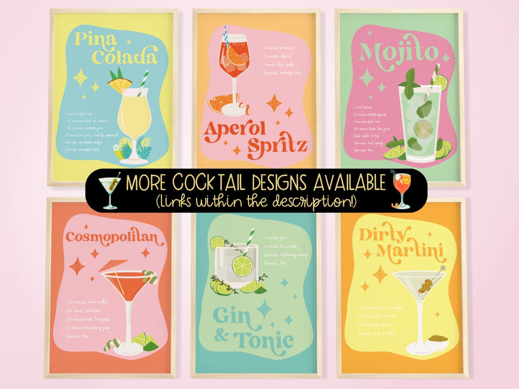 Pina Colada Cocktail Print | UNFRAMED A5 A4 A3 - Colour Your Life Club