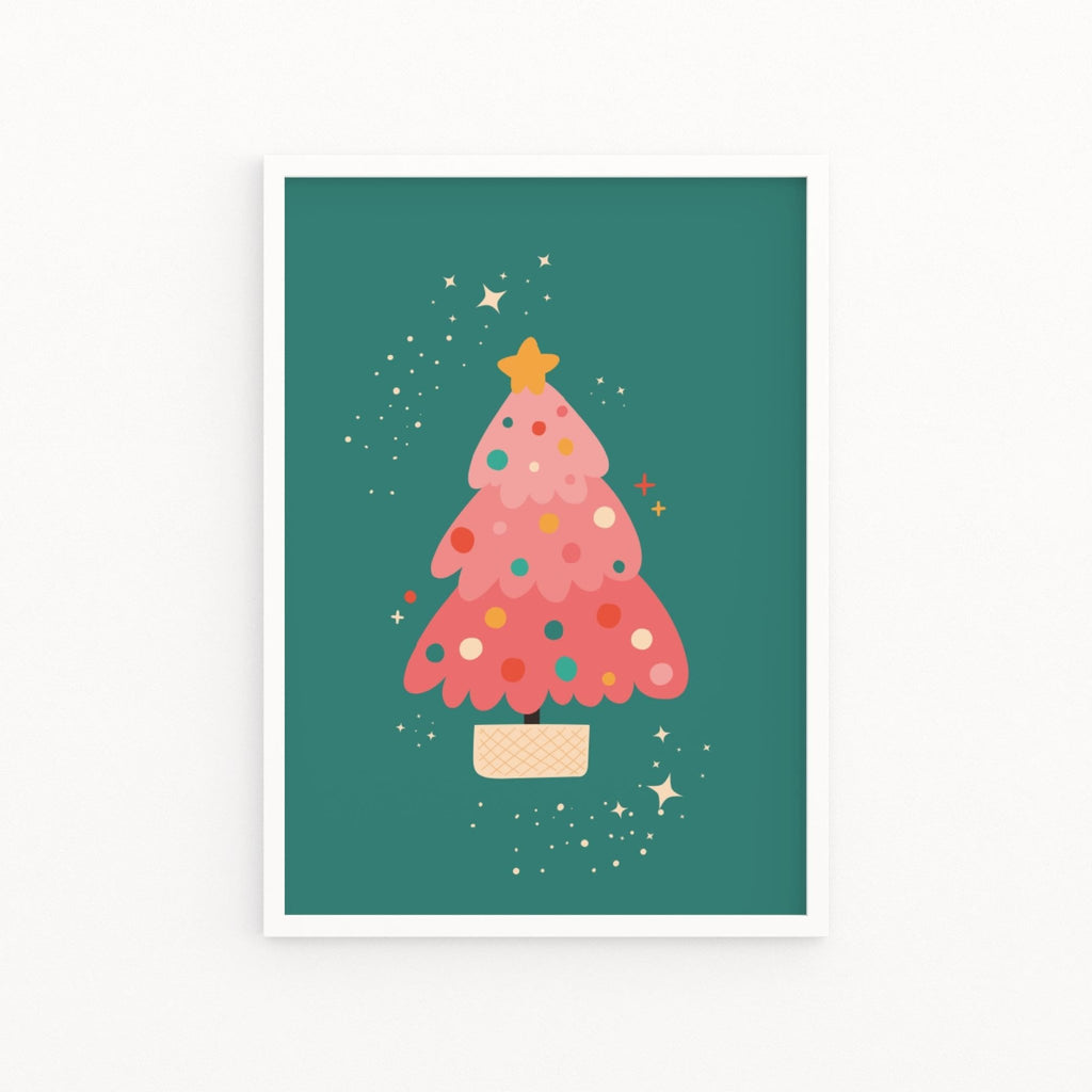 Pink Christmas Tree Print - Colour Your Life Club