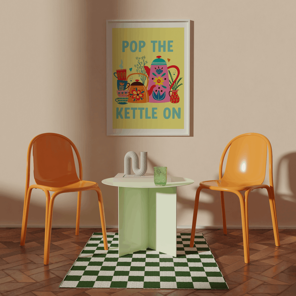 Pop The Kettle On Vintage Kitchen Print - Colour Your Life Club