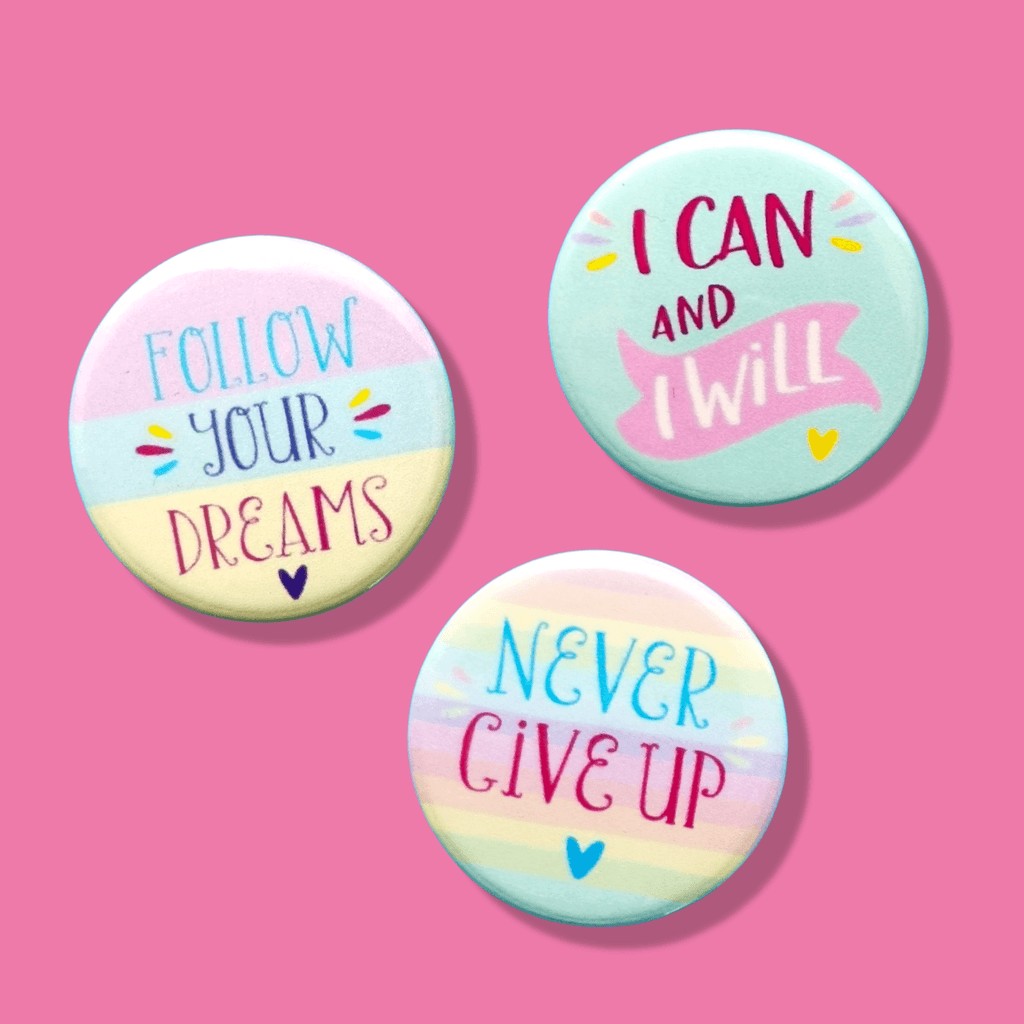 Positive Pastel Button Badge Set - Colour Your Life Club