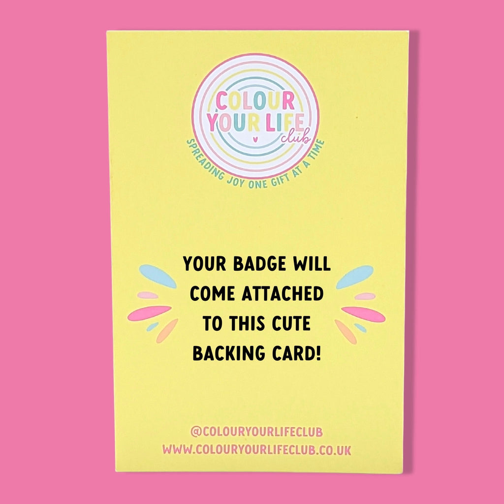 Rainbow Floral Peace Sign Button Badge - Colour Your Life Club