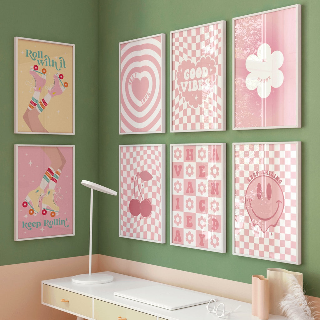 Retro Flower Y2K Pink Gradient Print - Colour Your Life Club