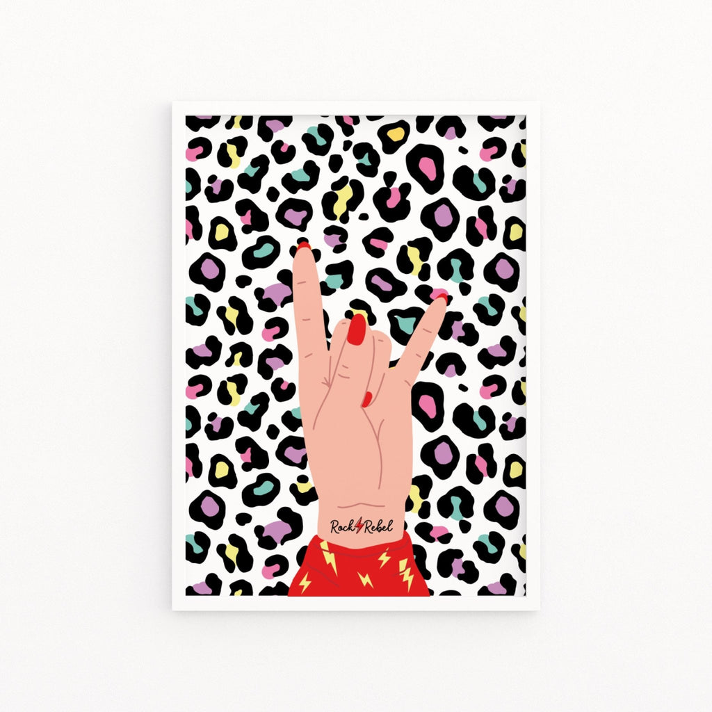 Rock Rebel Hand Gesture Print - Colour Your Life Club