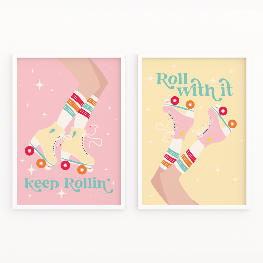 Roller Skate Pastel Print Set of 2 - Colour Your Life Club
