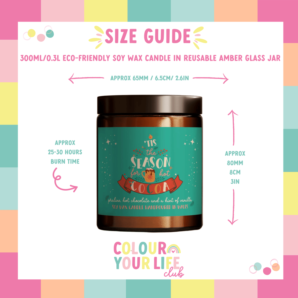 Tis The Season for Hot Cocoa Soy Wax Candle - Colour Your Life Club