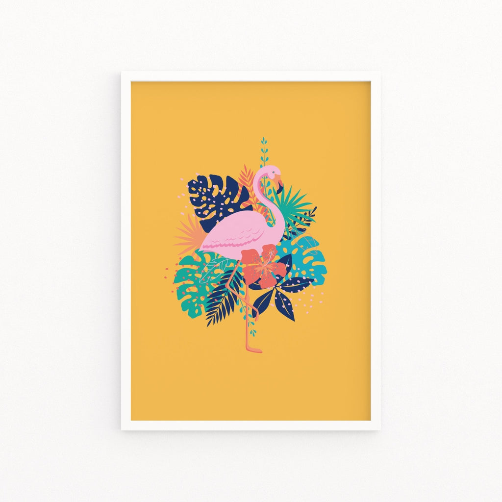Tropical Leaves & Flamingo Print - Colour Your Life Club