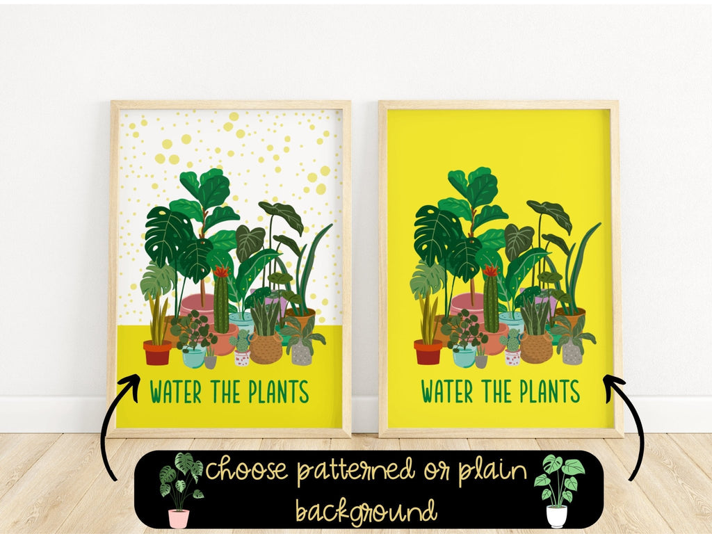 Water the Plants Botanical Print | UNFRAMED A5 A4 A3 - Colour Your Life Club