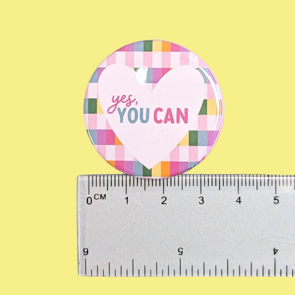 Yes You Can Pastel Button Badge - Colour Your Life Club
