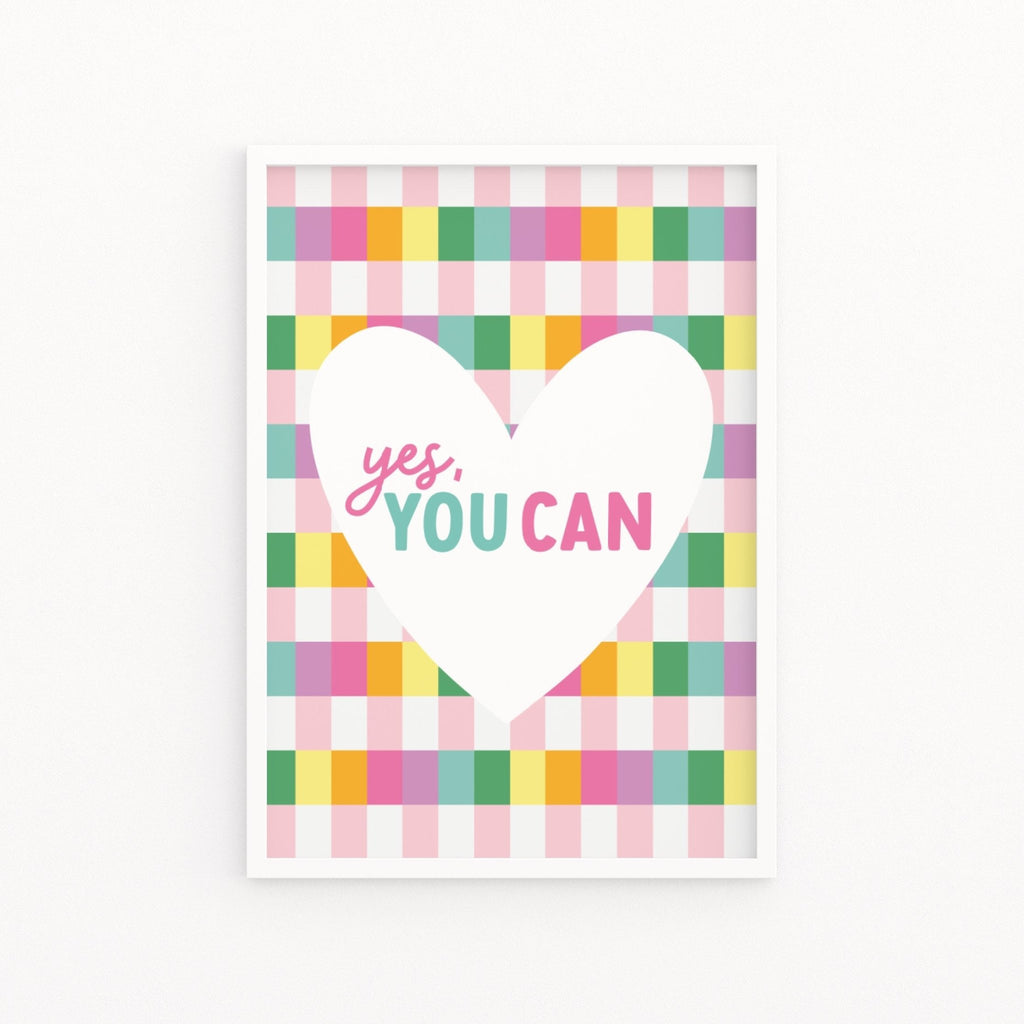 Yes You Can Pastel Gingham Print - Colour Your Life Club